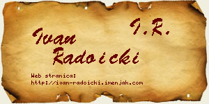 Ivan Radoički vizit kartica